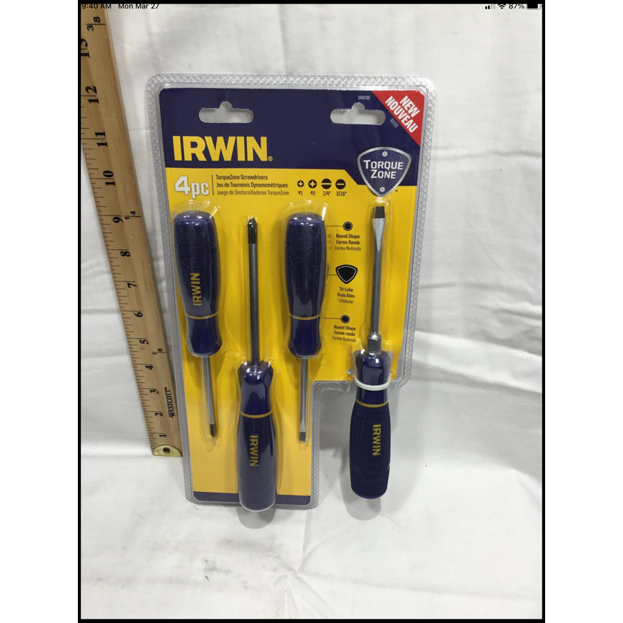 Irwin 4pc TorqueZone Screwdrivers