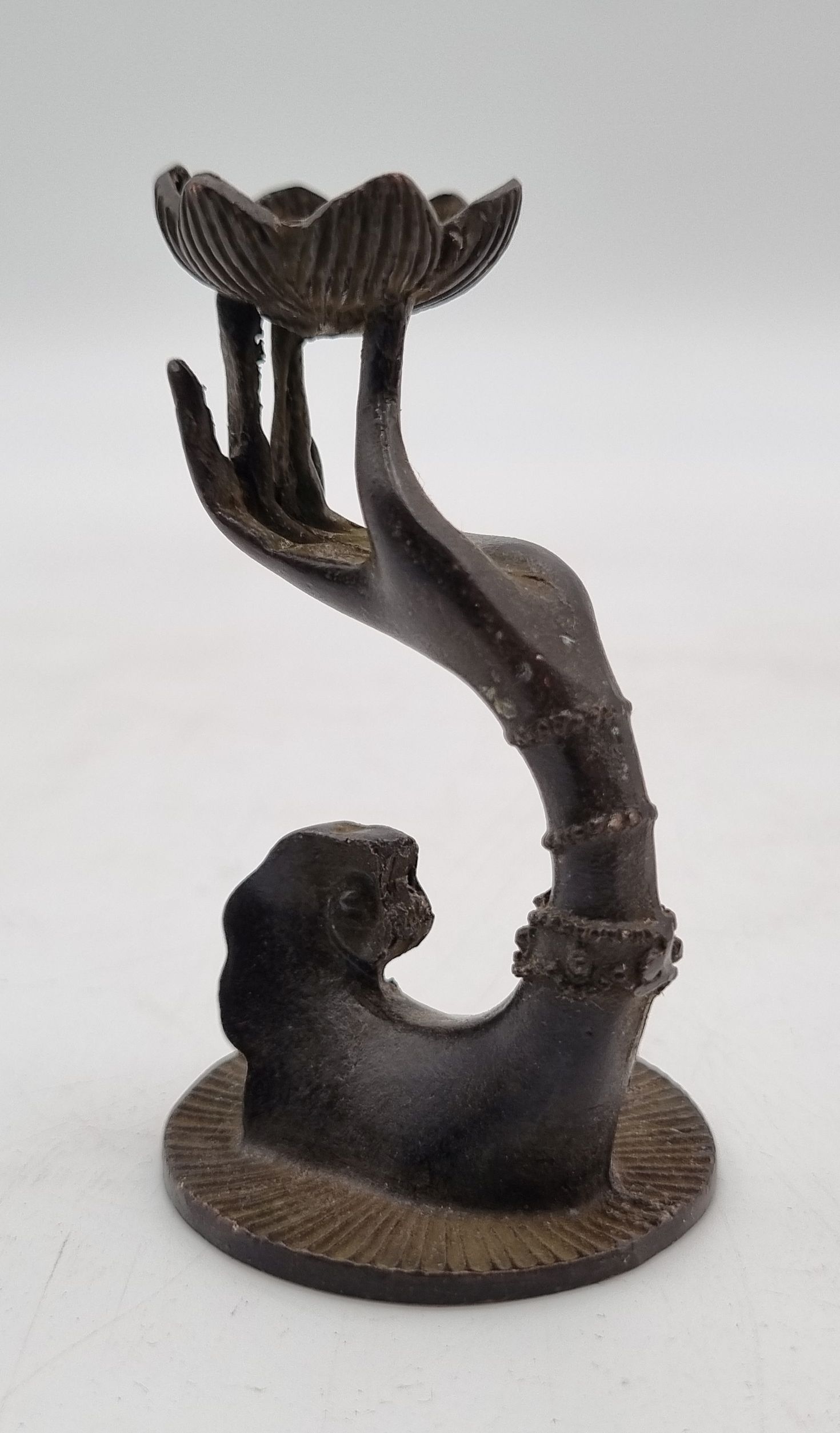 A Small 19th Century Burmese Bronze Raised Hand