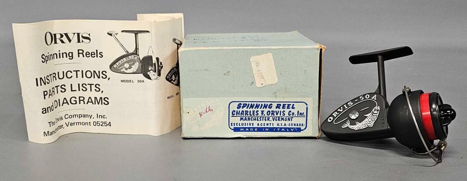 Vintage unused Orvis 50 A spinning reel in original box