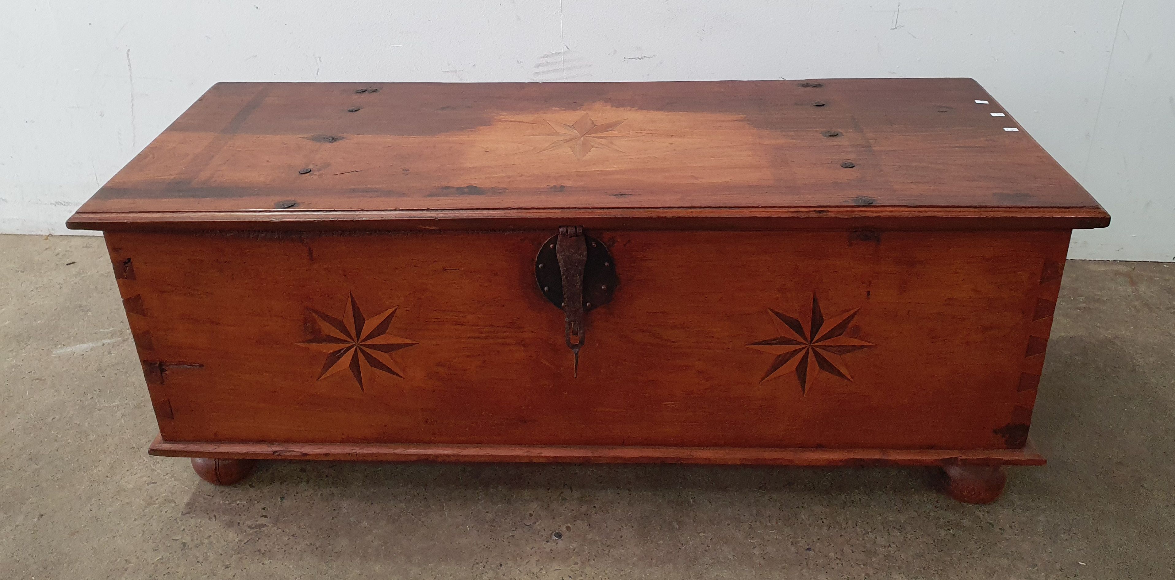 2035 · A LARGE FITTED TEAK TRUNK