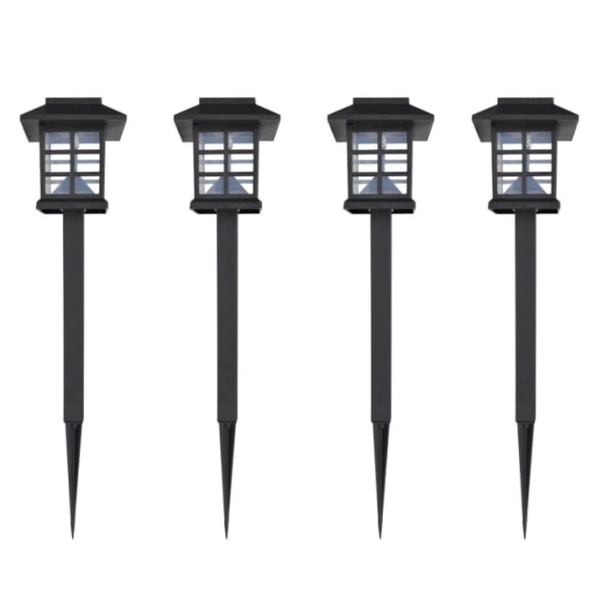 Pure Garden 4pc 3.4'' x 3.4'' x 15'' Outdoor Solar Lights w/ Ground Stakes