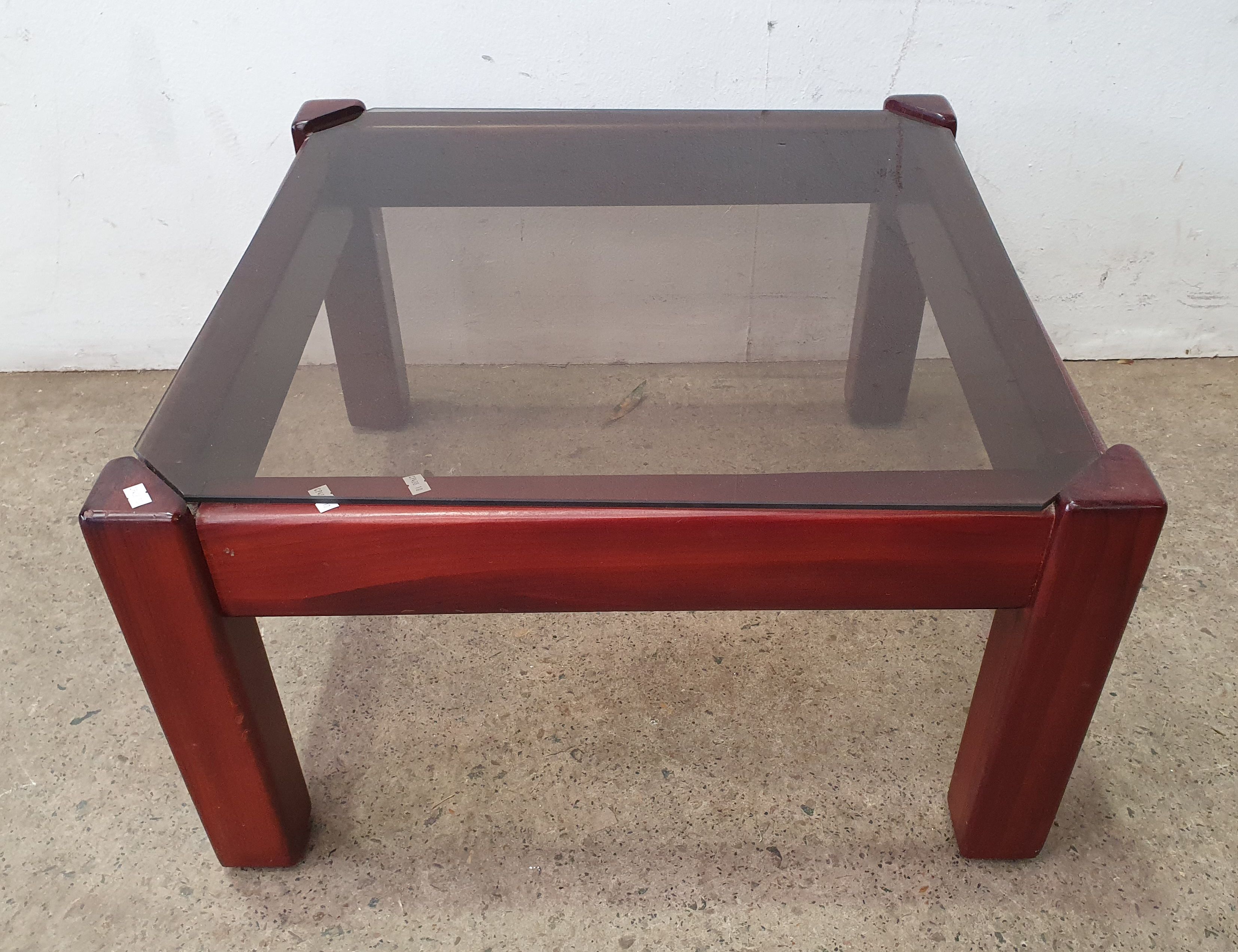 A Glass Top Side Table