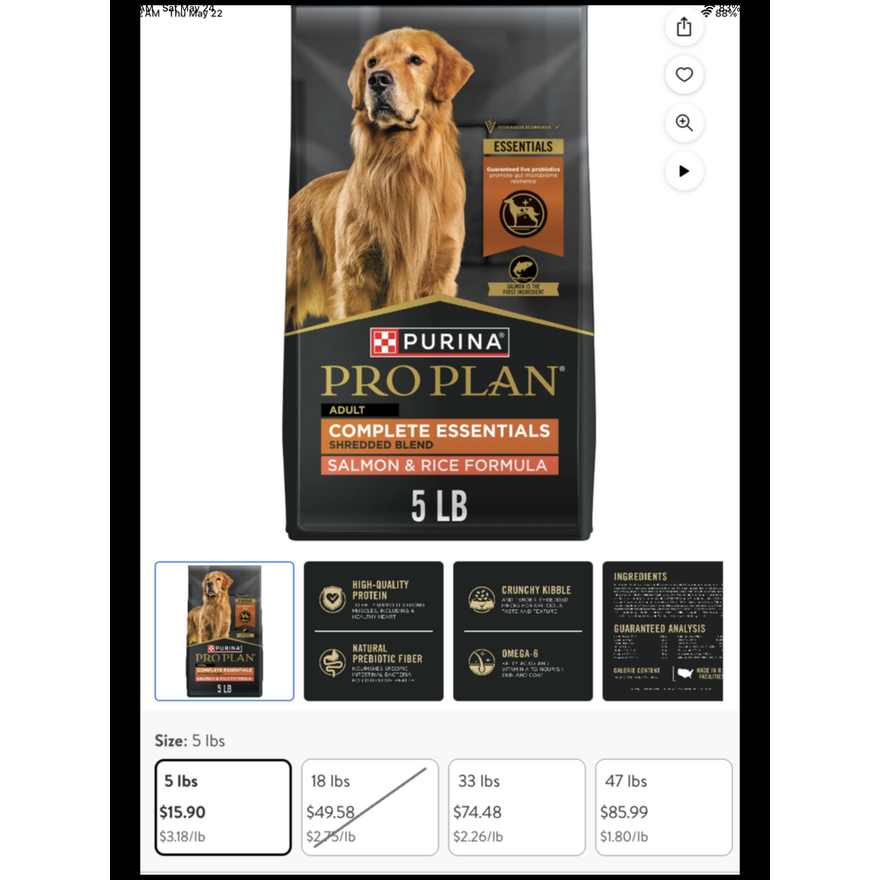Purina ProPlan Salmon & Rice Formula 5lb Dog Food