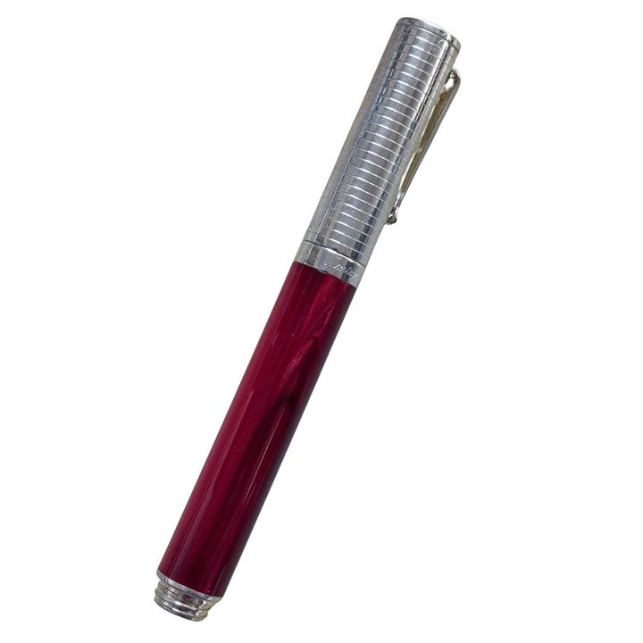 Montegrappa Sterling Silver Red Lacquer Fountain Pen