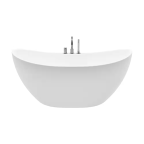 A&E Retrofit 55 in. Acrylic Double Slipper Flatbottom Non-Whirlpool Freestanding Oval Bathtub - WW4