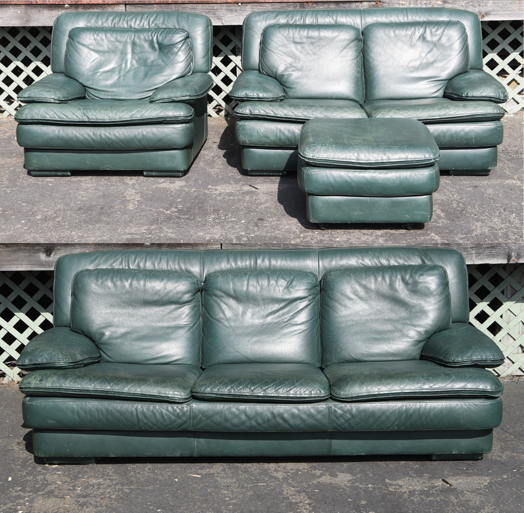 Leather Sofa Suite Lofty Marketplace, Sage Green Leather Sofa