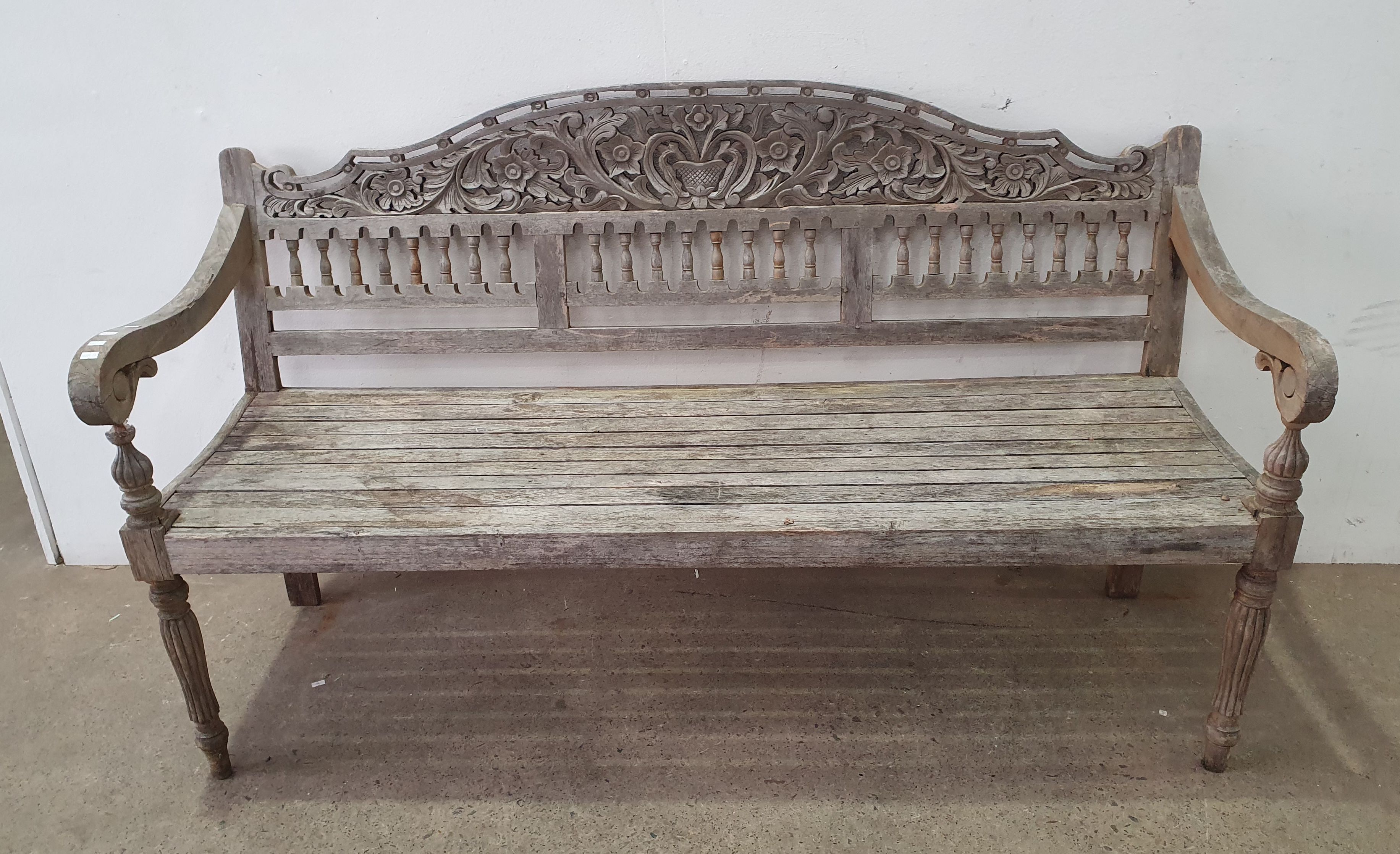 A Well Carved Timber Bench