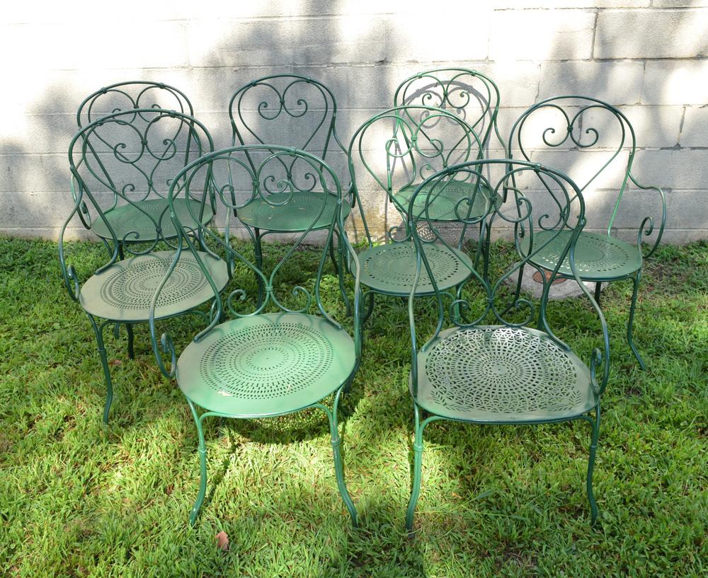 Set 8 French Wrought Iron Garden Chairs Lofty Marketplace