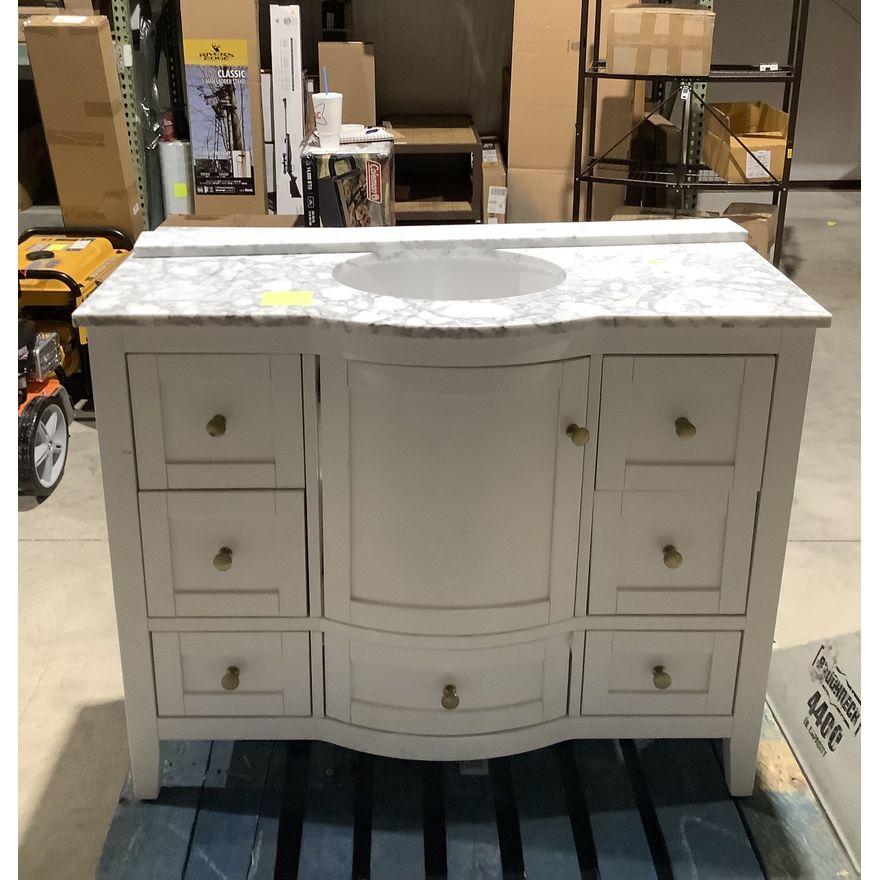 Lennox 43" White Marbled Vanity