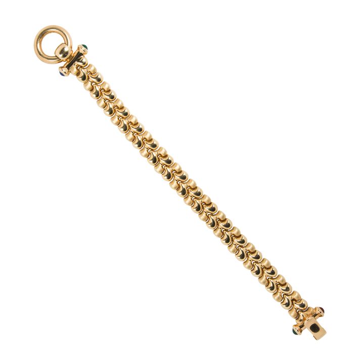 A 14k gold and sapphire bracelet