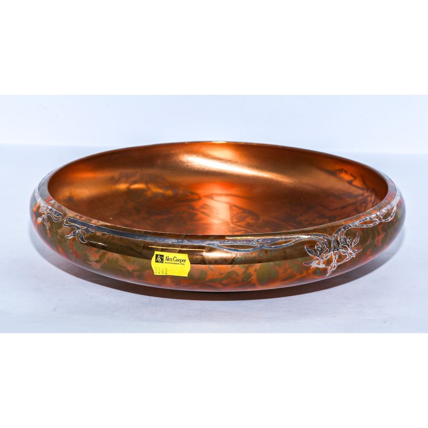Heintz Art Metal Sterling on Bronze Shallow Bowl