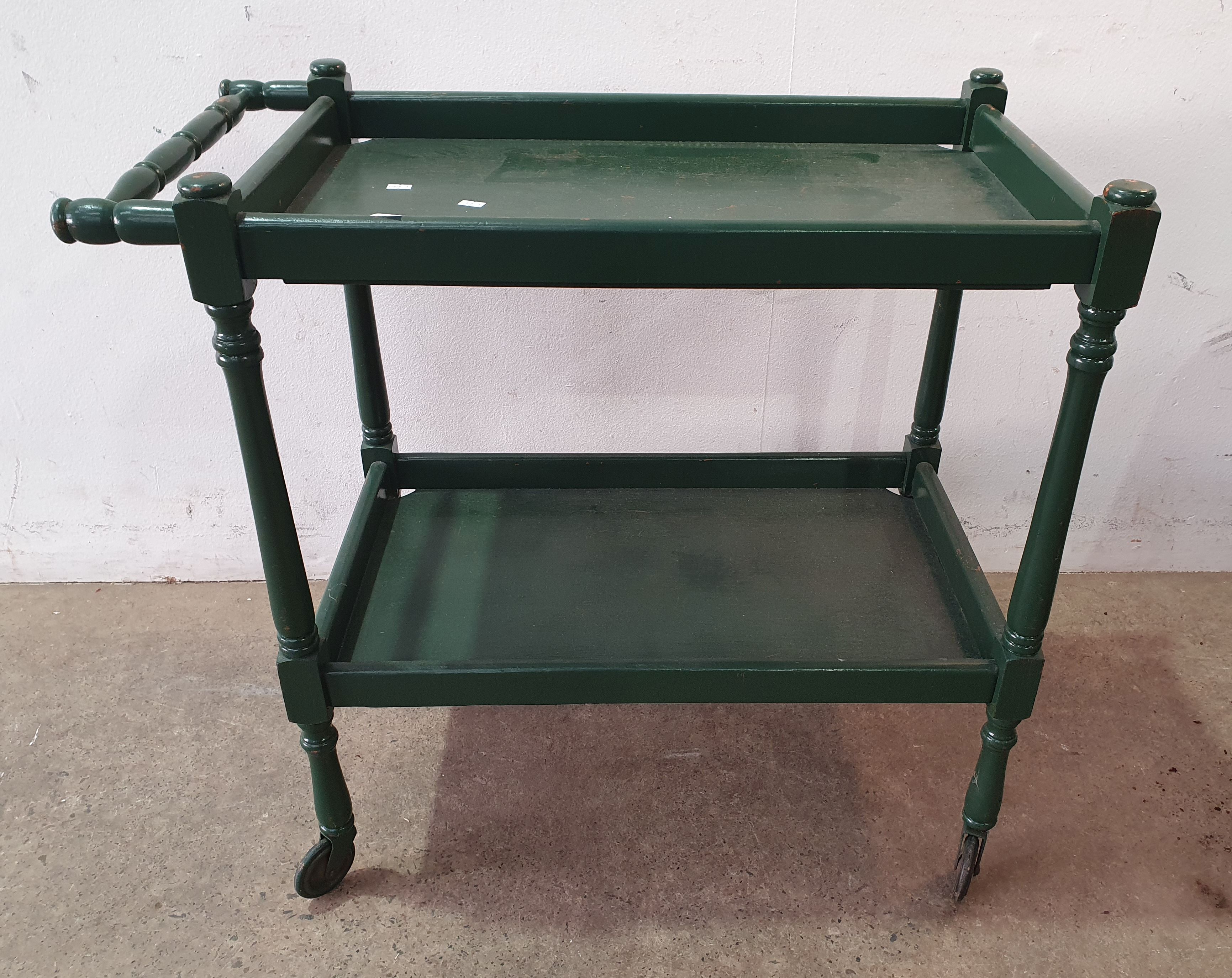 A GREEN TIMBER SERVICE TROLLEY