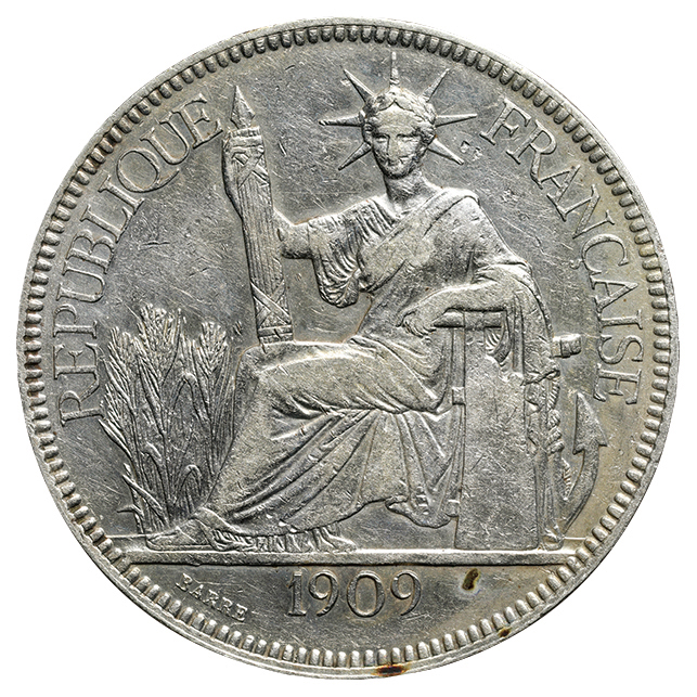 1906年 フランス領インドシナ ピアストル銀貨 貿易銀 - 旧貨幣/金貨 