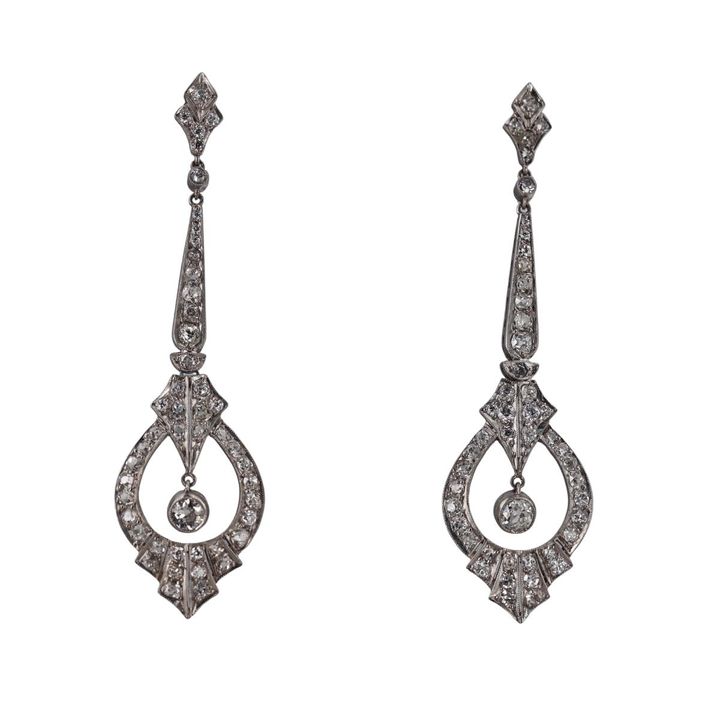 Platinum 3.50ctw Diamond Drop Earrings