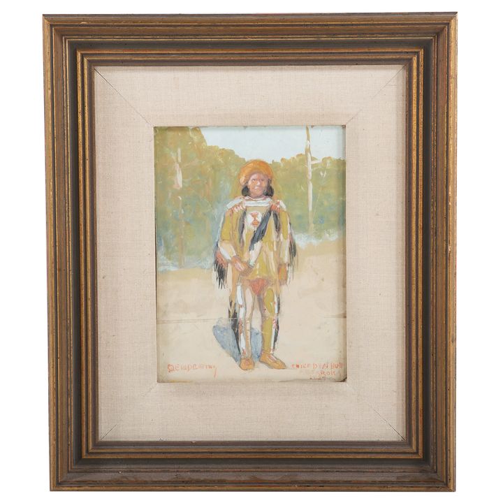 Edwin Willard Deming. "Chief Deaf Bull," Gouache