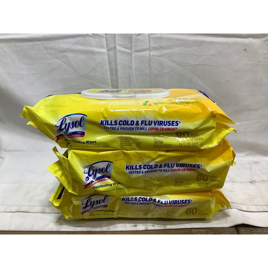 Buying (3) Lysol Lemon&Lime Blossom Scent Disinfecting Wipes (80ct)