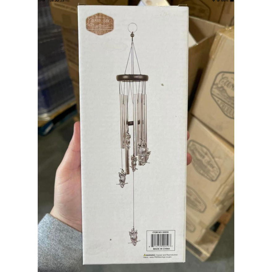 Country Side Products Small Owl Windchime- 50059