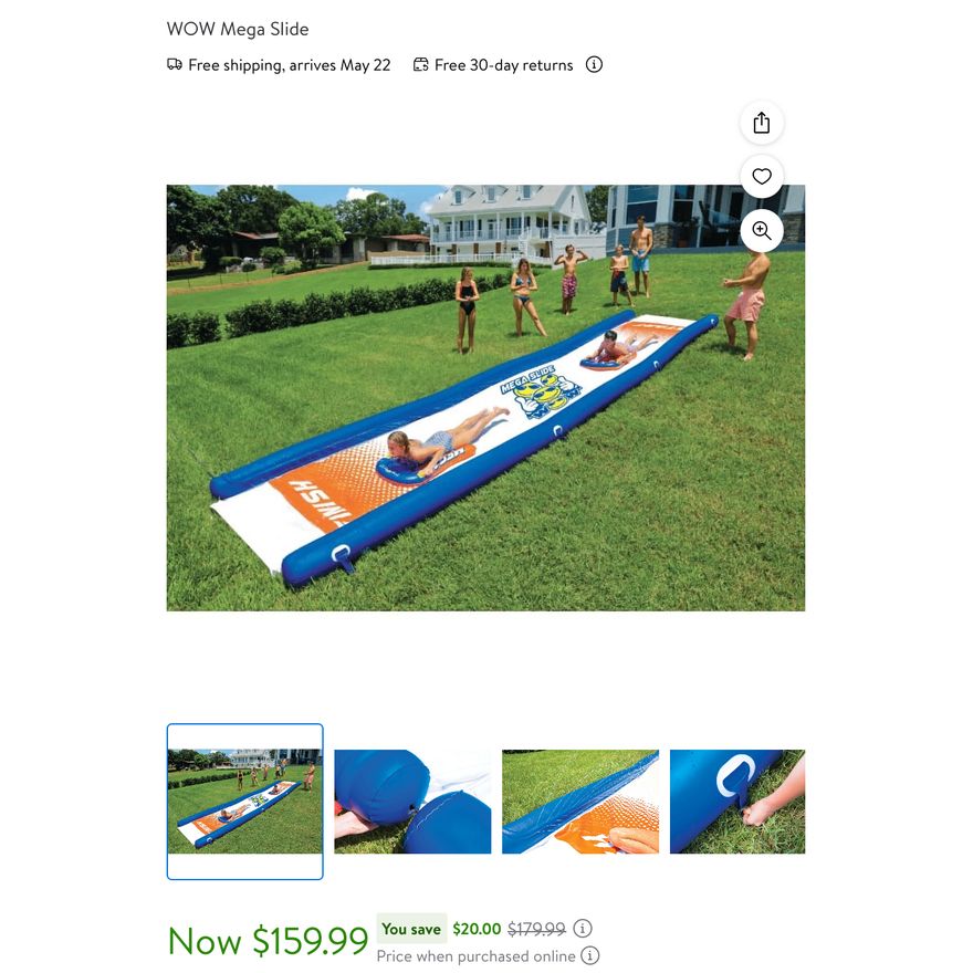 Wow Sports Mega Water Slide (300" x 72" x 9")