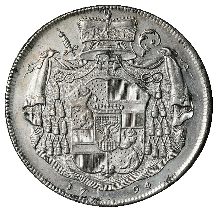 1783年オーストリア　ザルツブルク ヒエロニムス コロレド20クロイツァー銀貨 1783年オーストリア ザルツブルク ヒエロニムス コロレド20