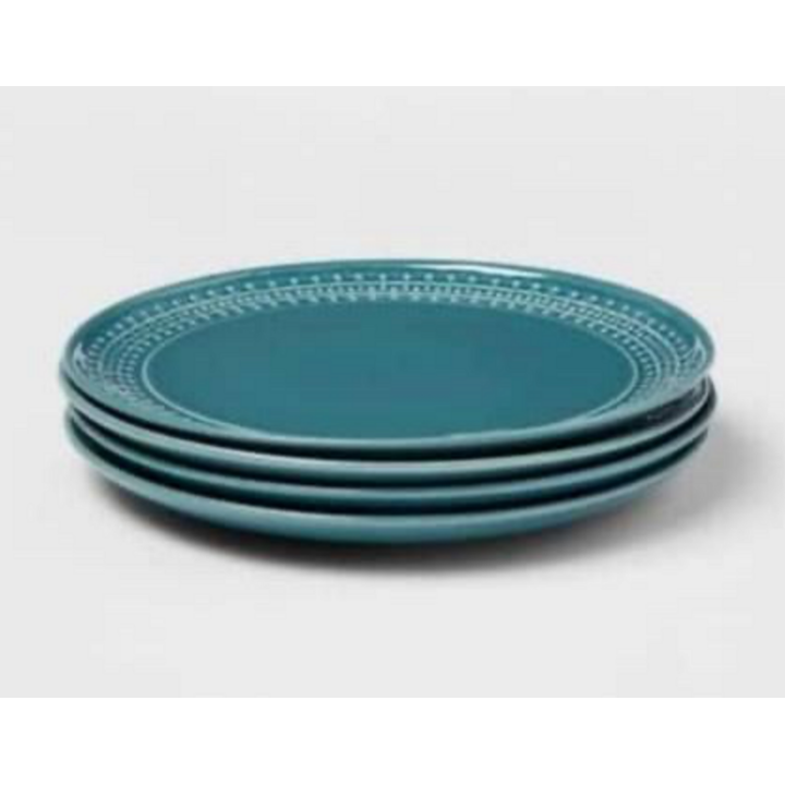 Threshold 4pk Blue Stoneware Dinner Plates