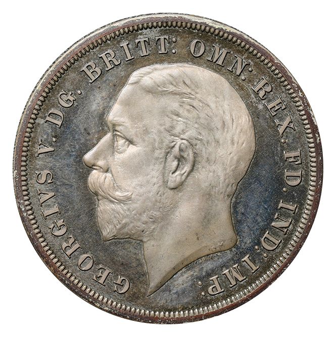 イギリス ジョージ5世 (1910-1936) クラウン銀貨 1935 在位25年記念 