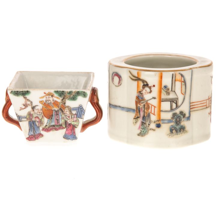 Two Pieces of Chinese Famille Rose Porcelain
