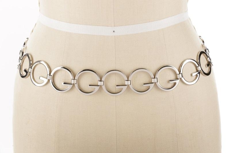 Ansøger Hotellet oase Gucci Silver Tone G-Logo Circle Chain Link Belt – Lofty Marketplace