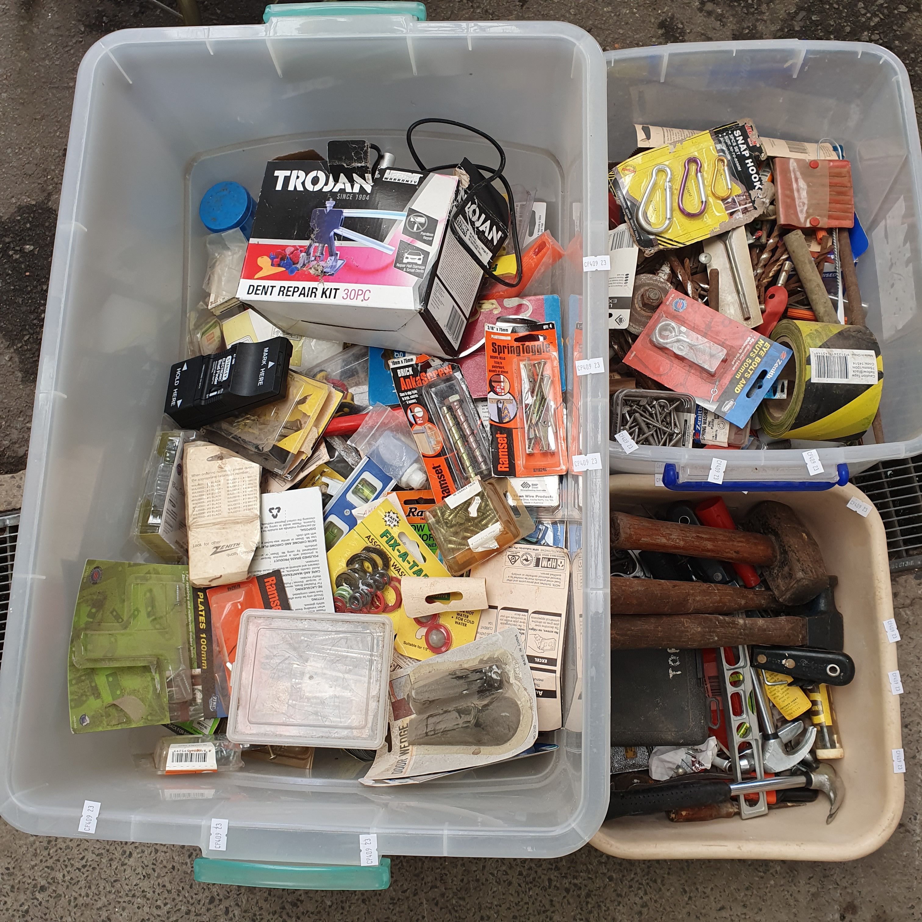 1428 · THREE BOXES OF VARIOUS TOOLS