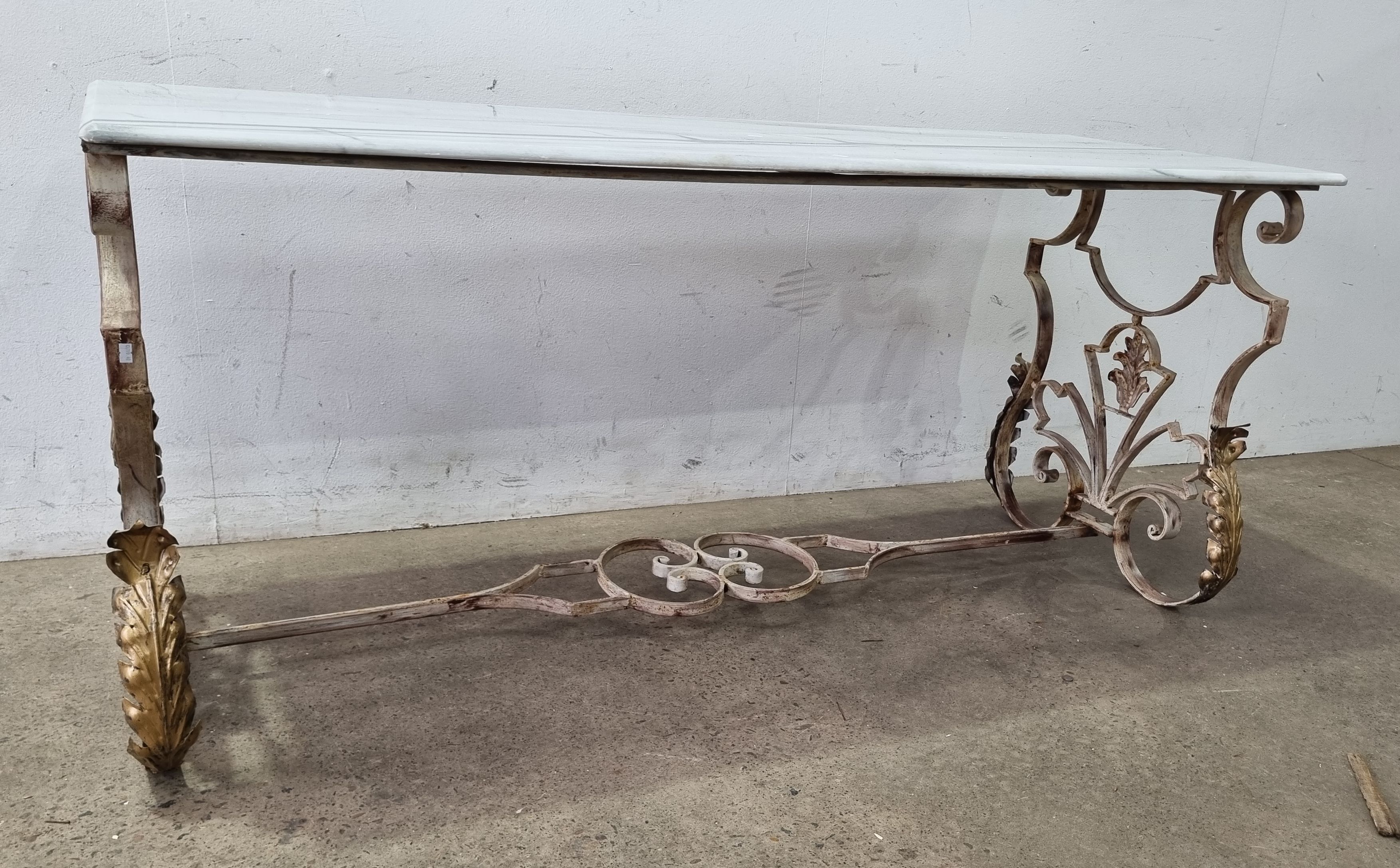 A Marble Top Alfresco Table