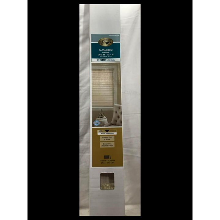 Hampton Bay 1'' Vinyl Blind 35'' W x 72'' H Room Darkening Cordless Blind