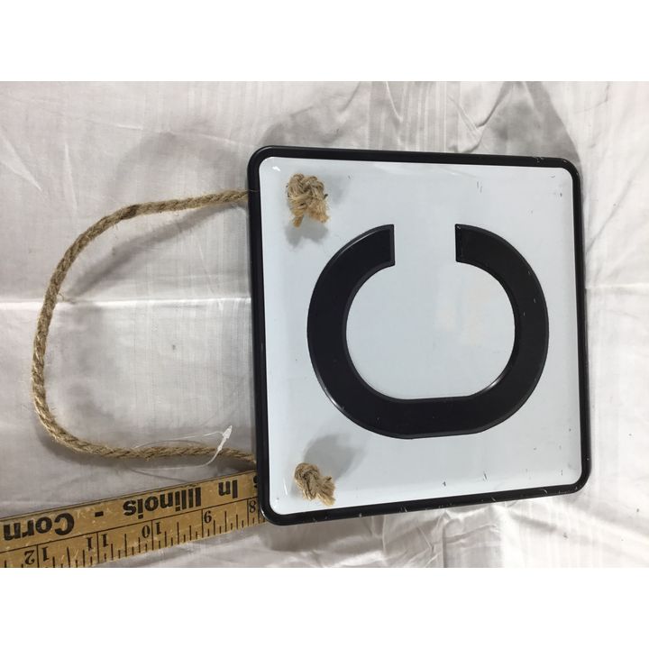 Metal Monogram "C" W/Rope 8" x 8"