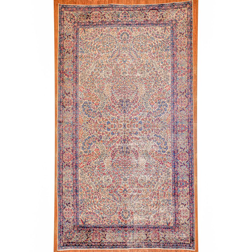 Antique Lavar Kerman Rug, Persia, 9.9 x 17.9