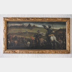 17TH C. OLD MASTER O/C DAVID & GOLIATH