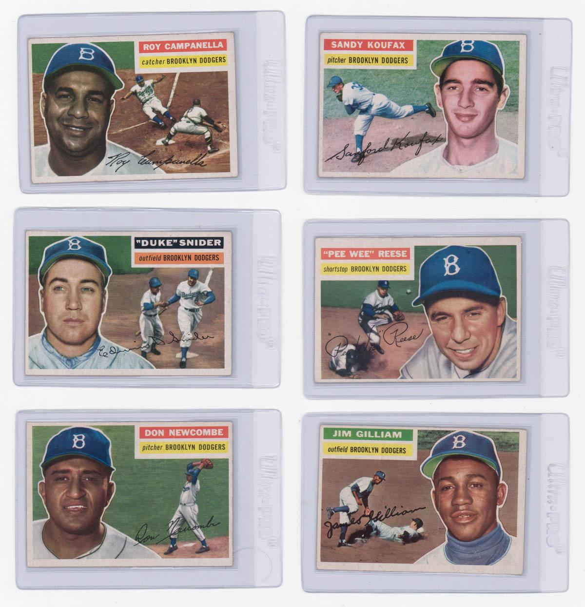 Don Newcombe Brooklyn Dodgers Baseball Card Lot