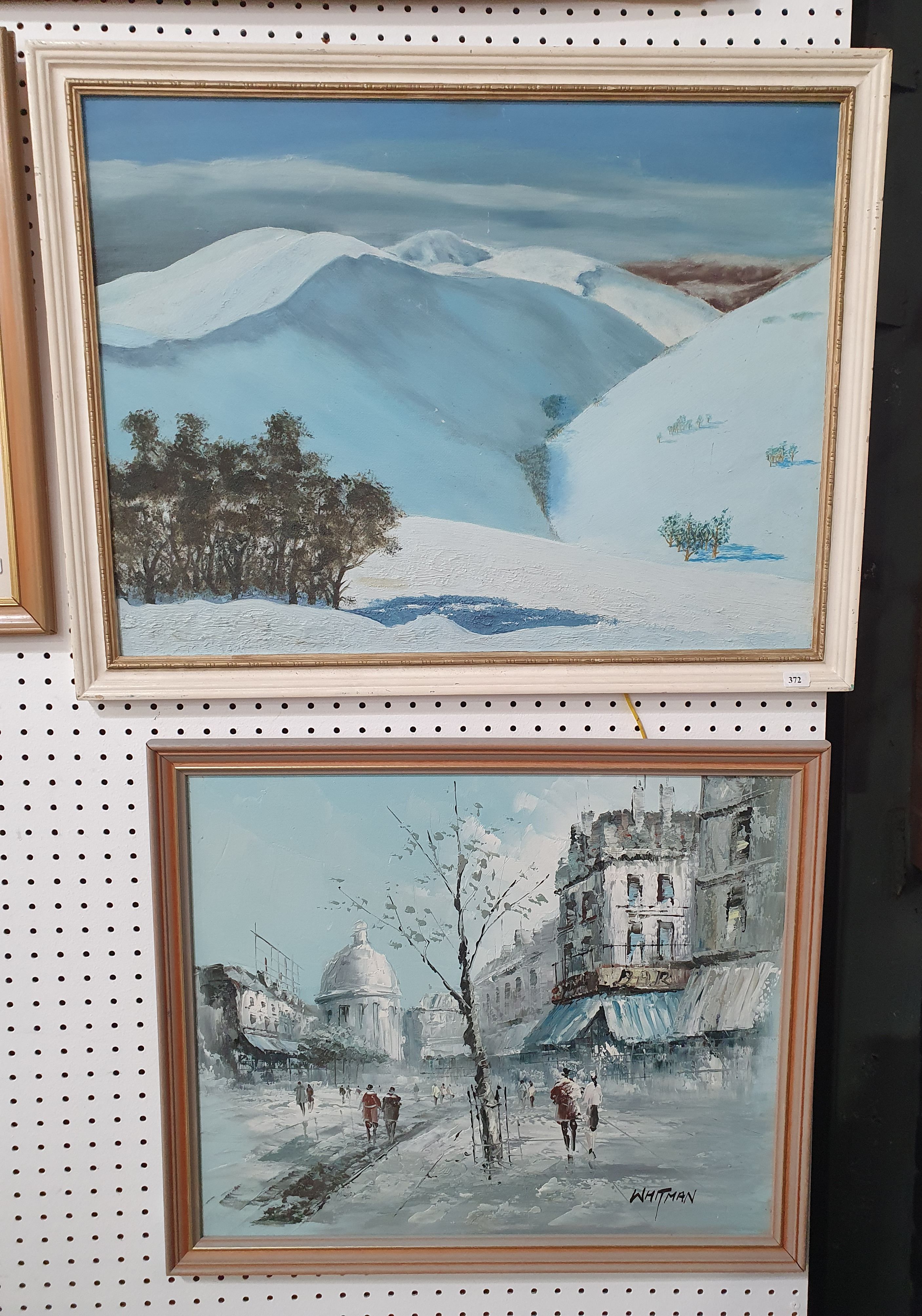 Two Framed Winter-Themed Oil Paintings