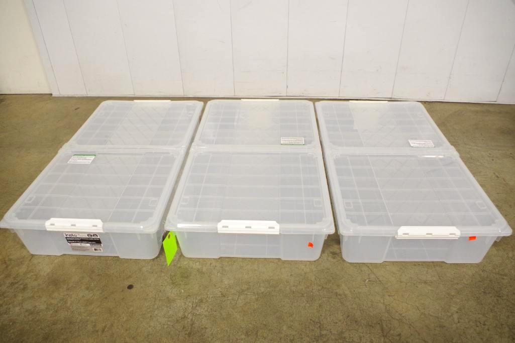 3] GREENMADE Instaview 57 Quart Dual-Hinged Latching Clear Plastic