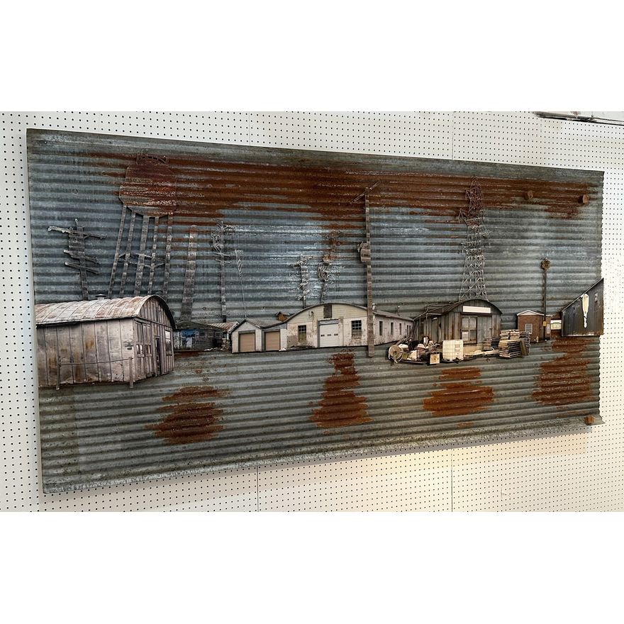 Wall Size PAUL KJELLAND Folk Art Metal Mixed Media