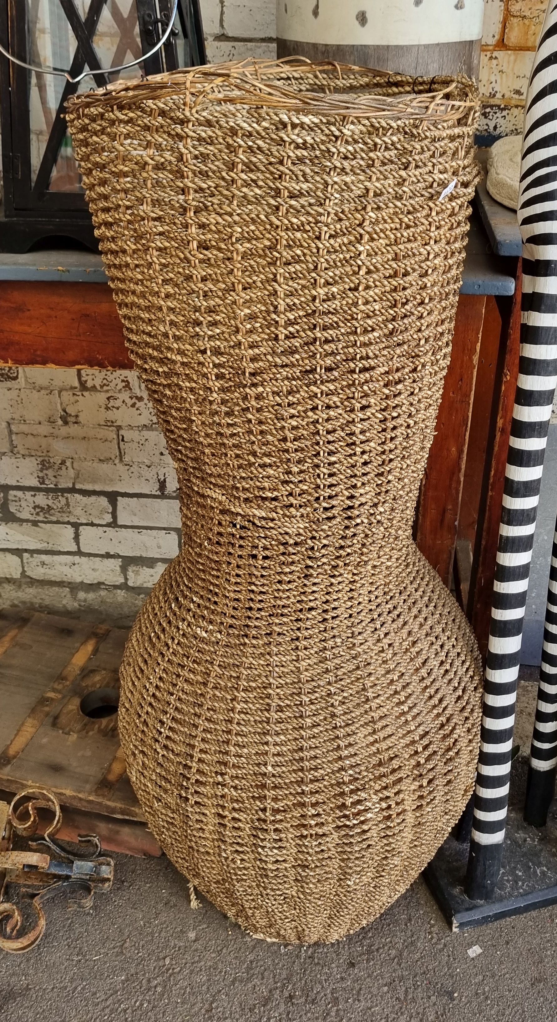 A Wicker Weave Flower Basket