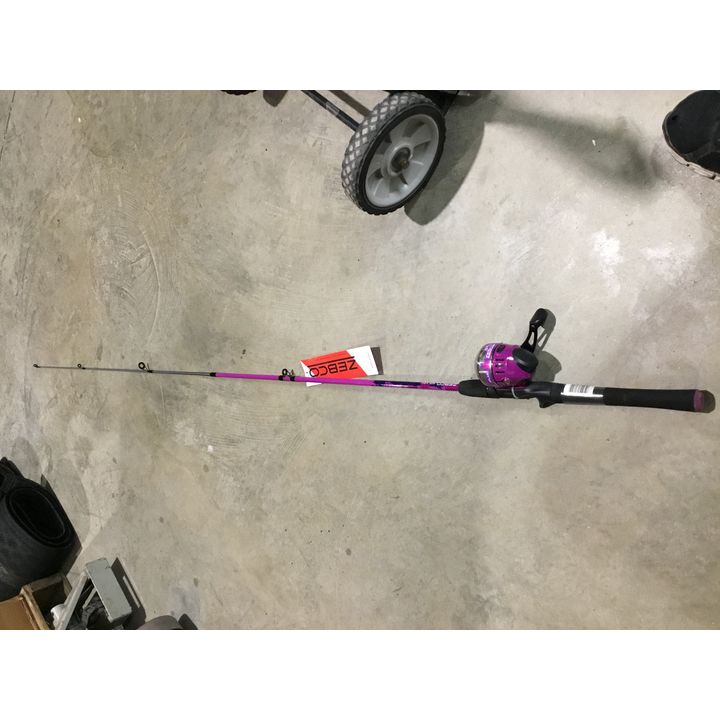 Zebco Splash 6 Ft Medium Fishing Rod & Reel (Purple & Gray)