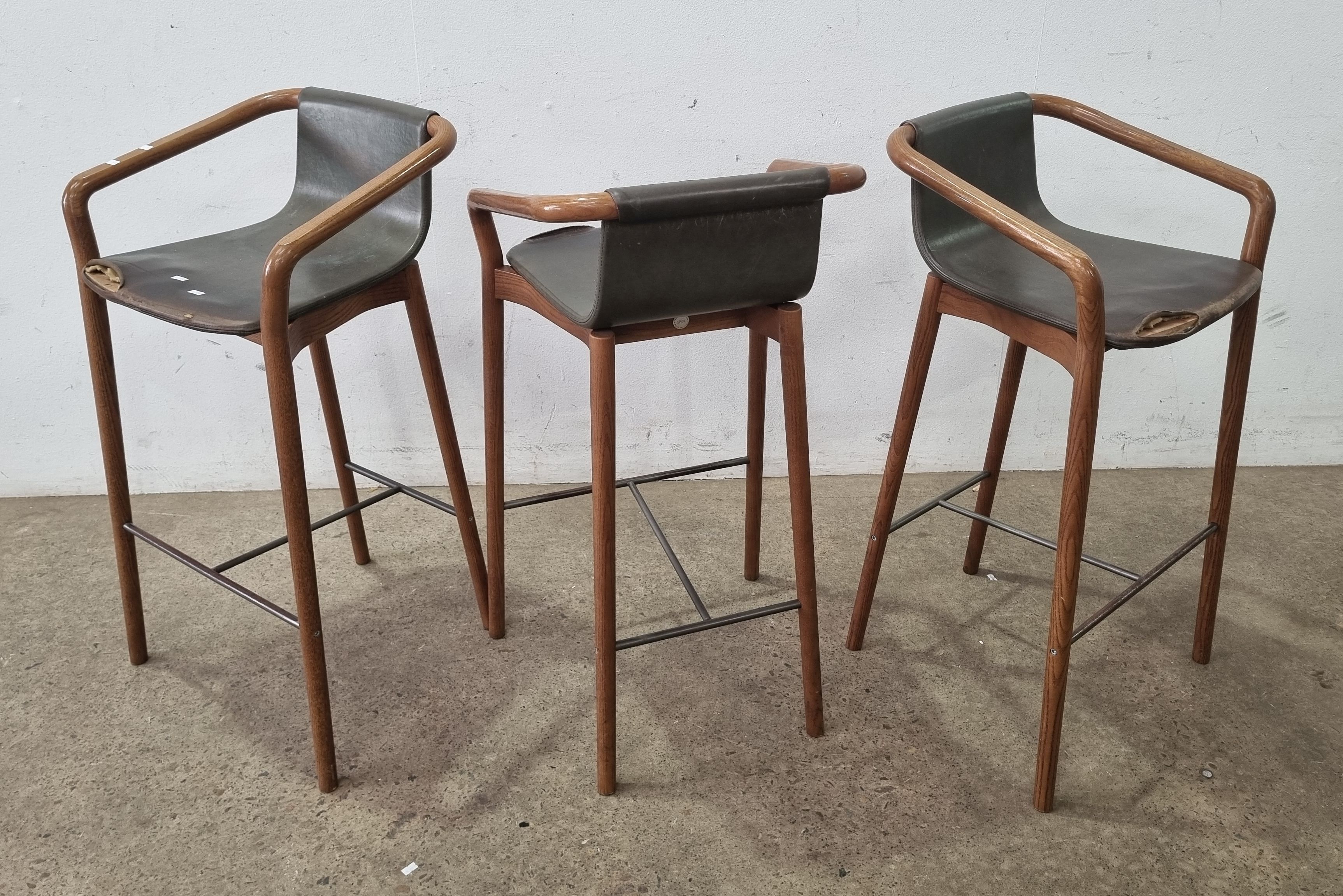 2161 · A GROUP OF THREE SPACE SPO1 BAR STOOLS