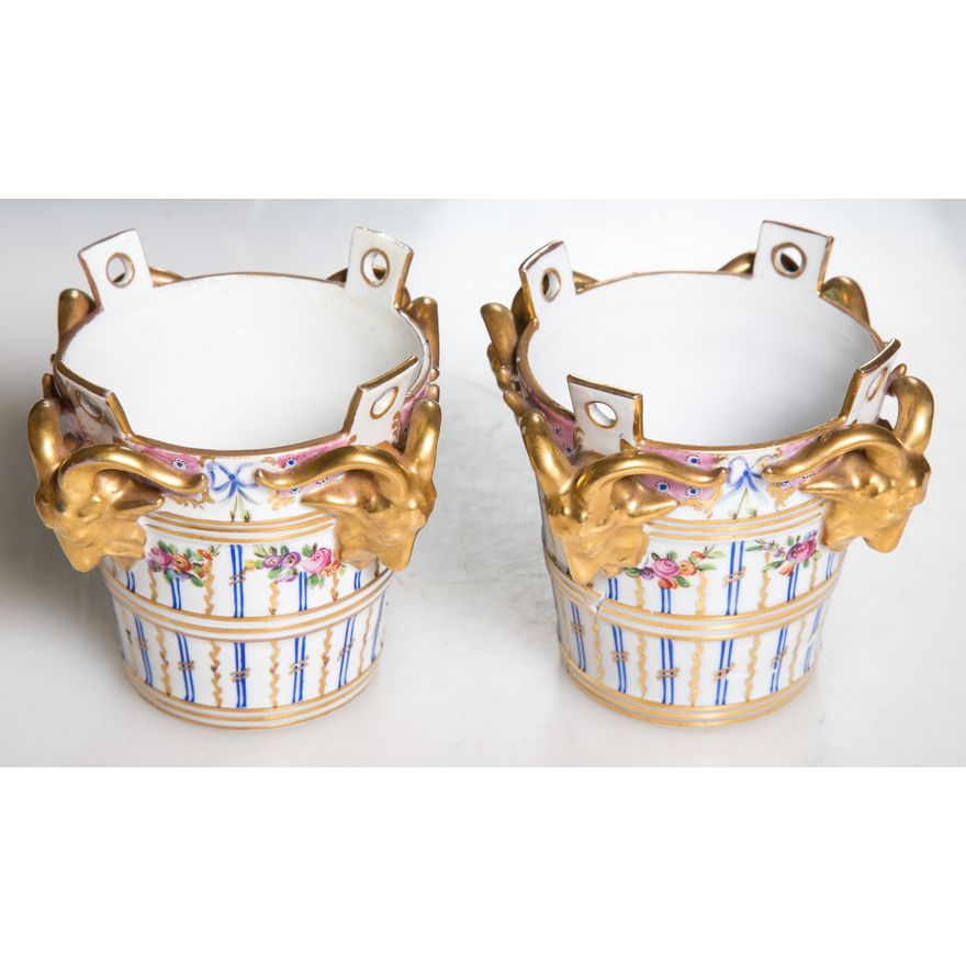 Pair of Sevres Style Porcelain Pots