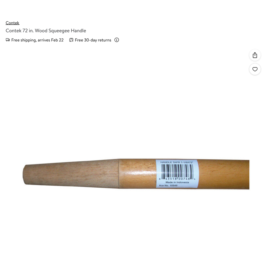 Contek 72" Wood Squeegee Handle