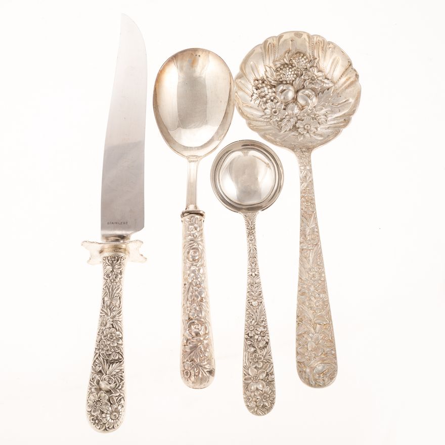 3 Kirk "Repousse" Sterling Serving Pieces