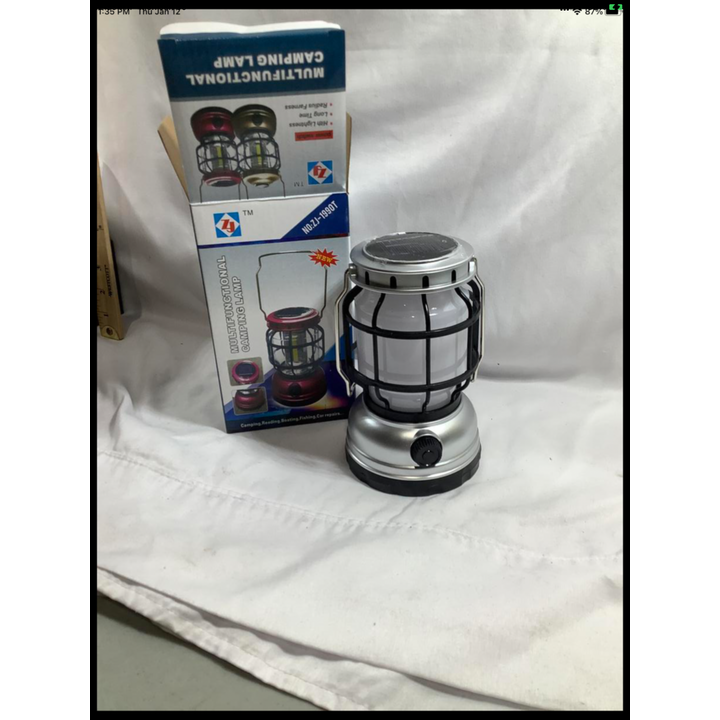 Multifunctional Camping Lamp Silver Finish