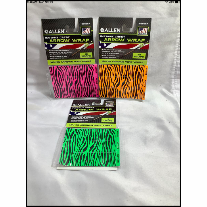 Allen 12ct Instant Crest Arrow Wrap Green, Pink, Orange