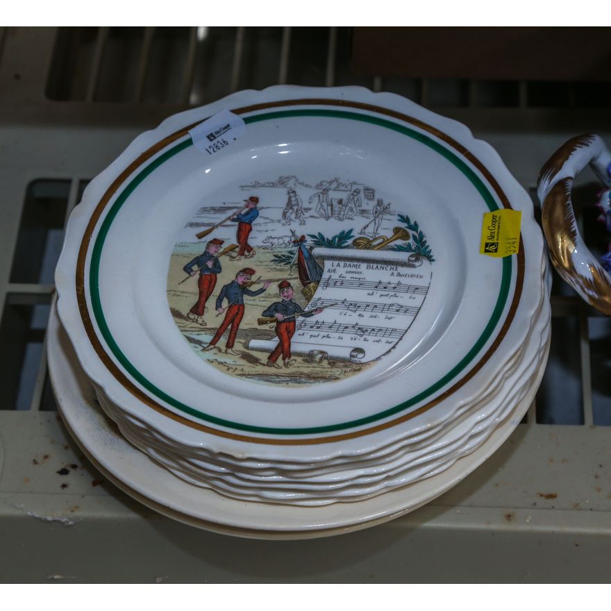 Nine French Sarreguemines Comic Military Plates