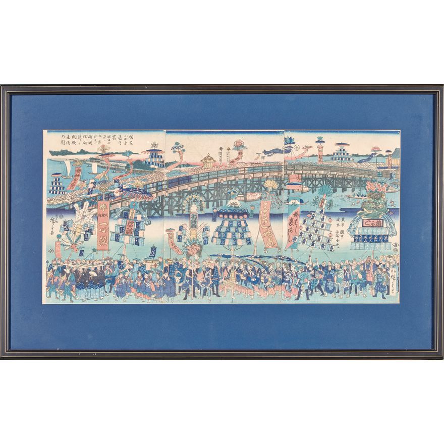 Utagawa Hiroshige III - The Odawara Doryu Shrine Festival at the Ekoin Temple in Ryogoku