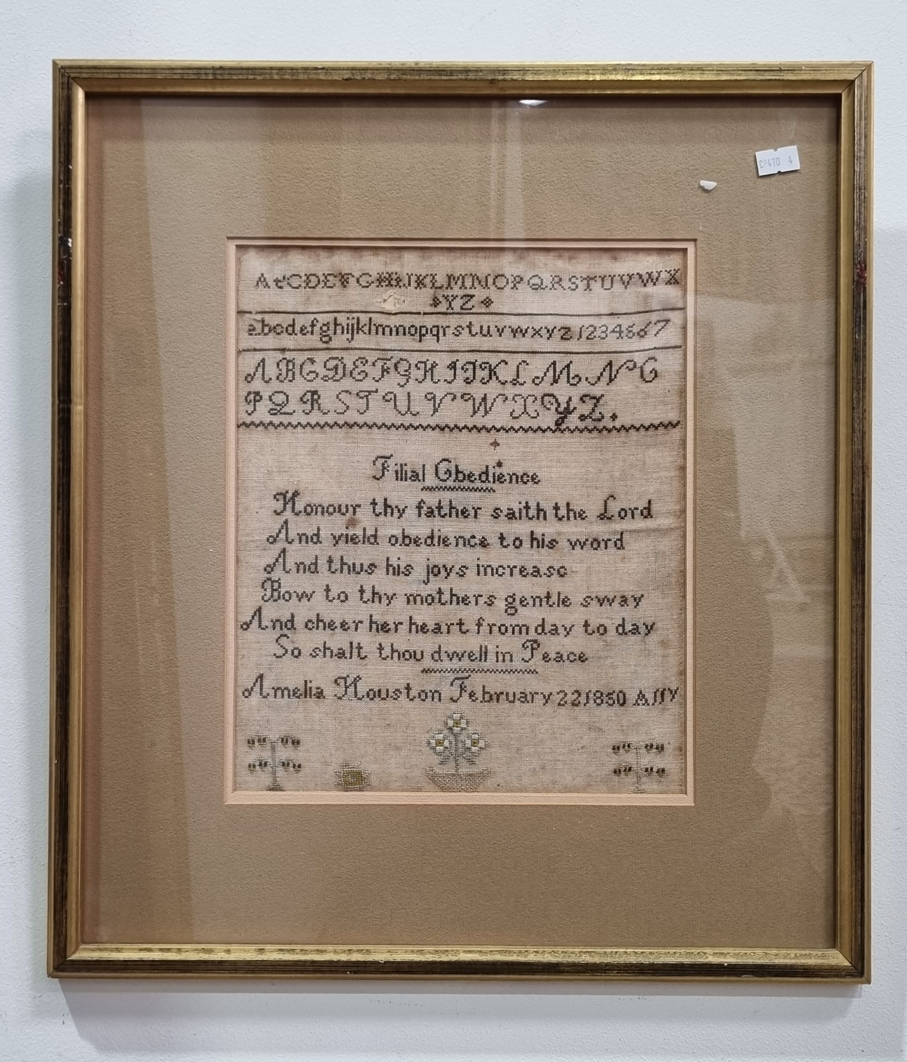 599 · A VICTORIAN NEEDLEWORK SMAPLER