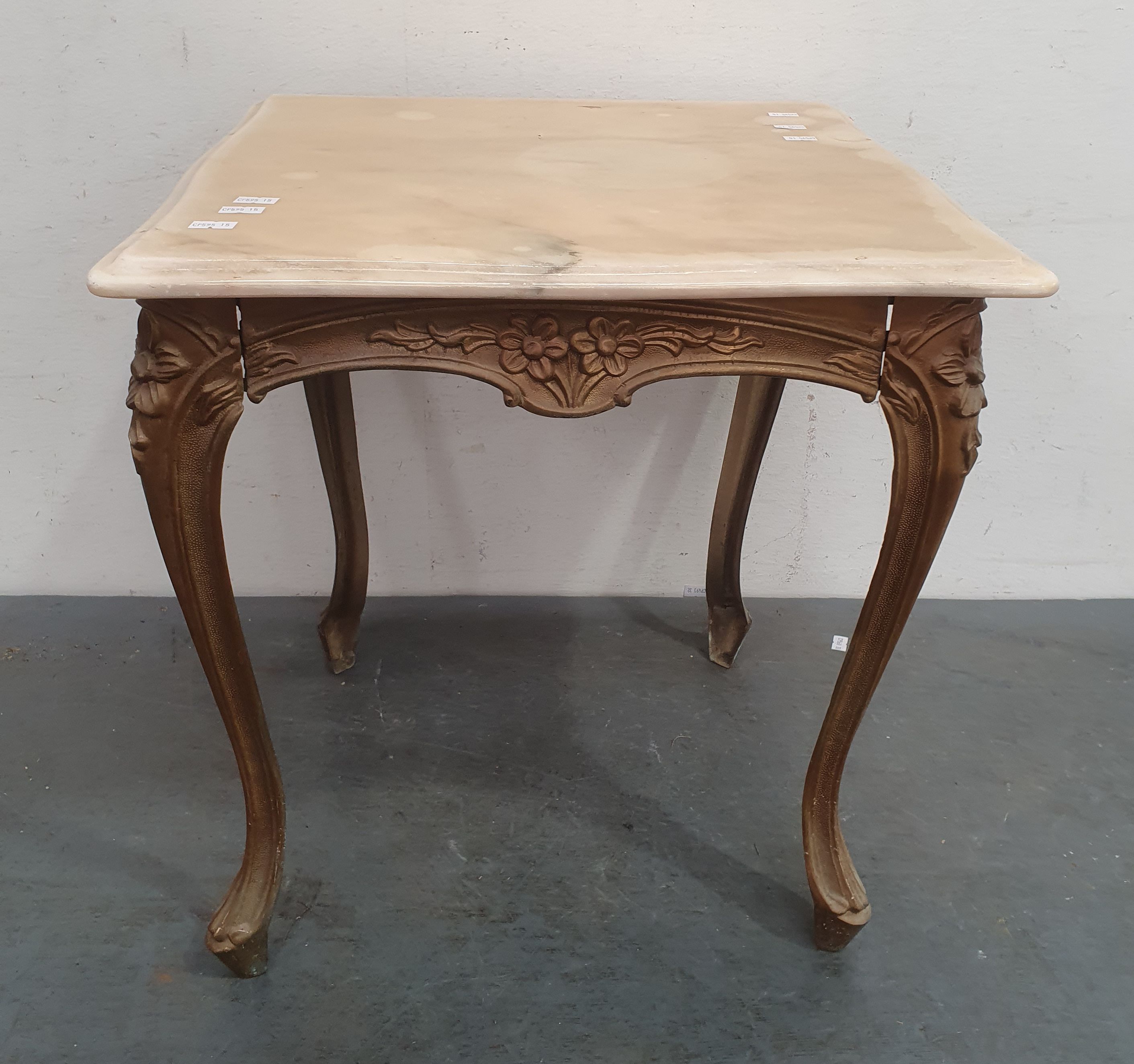An Alabaster Top Side Table