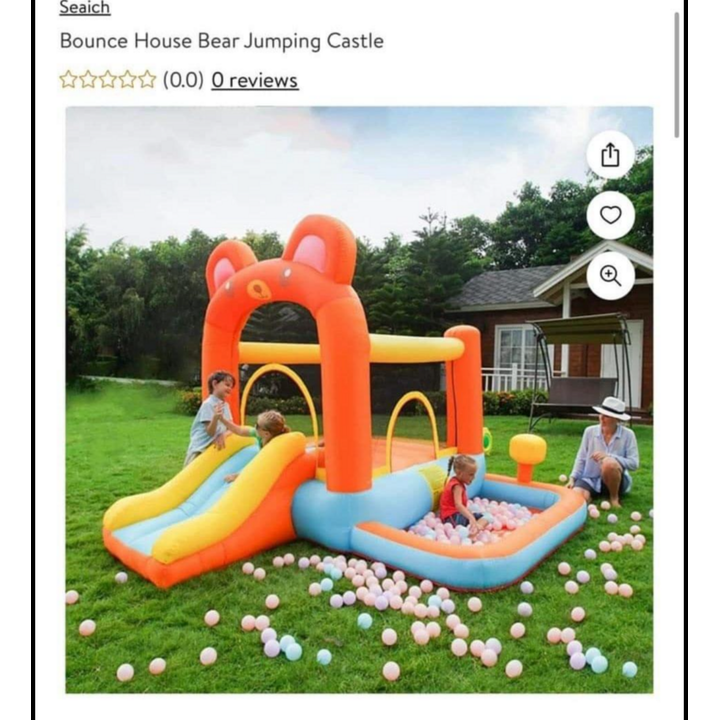 Bear Bouncy House w/ Slide, Complete w/ Blower-Approx. 10ft x 10ft x 8ft